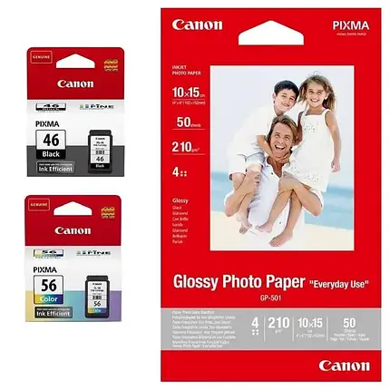 Набір Картриджів Canon PG-46 та CL-56 (9059B003) + фотопапір GP-501 50 аркушів MultiPack, фото 1