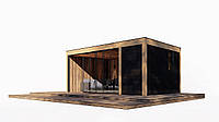 Сучасна альтанка 6,0х3,5м Modern Gazebo 22 з панорамним розсувним склінням Thermowood Production