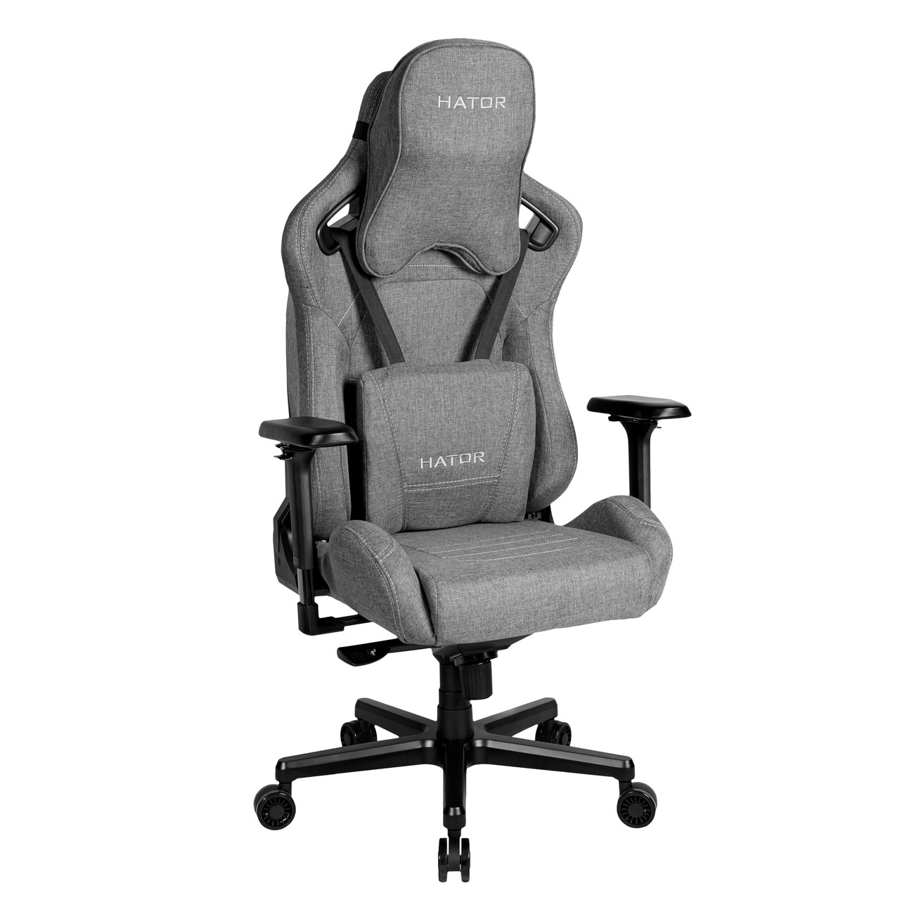Регульоване крісло для комп'ютера зі зручним підголівником Arc Fabric HTC-984 Stone Gray Hator, фото 1