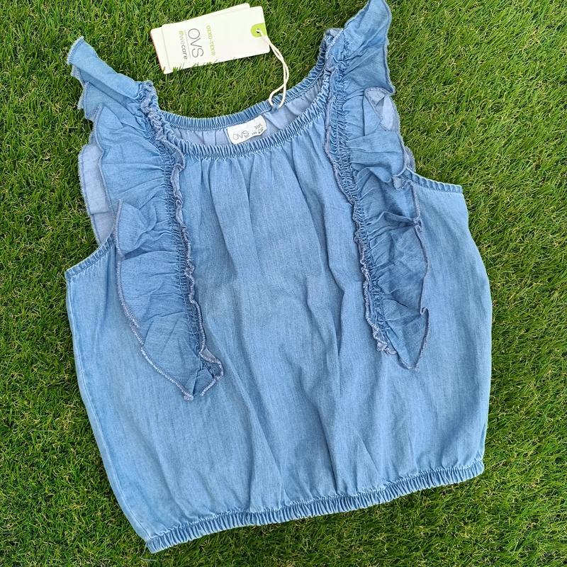 Майка на дівчинку з рюшами бавовна ovs Італія Розмір 12-13 років 158 см, фото 1