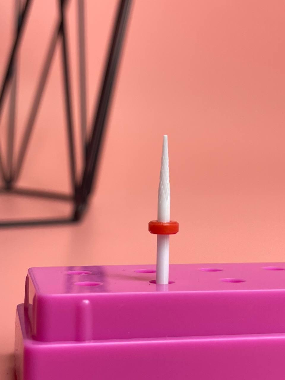 Керамічна фреза для зняття матеріалу, голка гостра червона HABIBI, фото 1