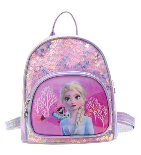 Рюкзак дитячий прогулянковий для дівчинки дошкільний в садочок Холодне серце з Ельзою фіолетовий