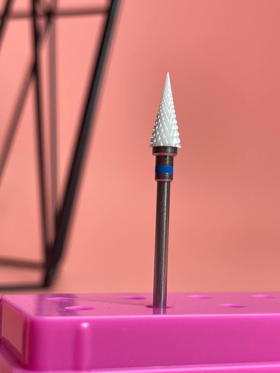 Керамічна фреза для зняття матеріалу конус гострий синій HABIBI, фото 1