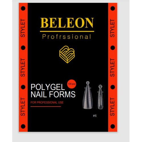 Верхні форми BELEON для нарощування нігтів No6 Stylet 120 шт