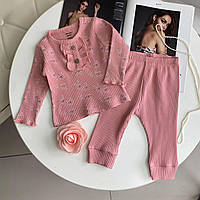 Стильный костюм комплект для девочки с рюшей Розовый 2262 Melisa, Розовый, Для девочек, Весна Осень, 56