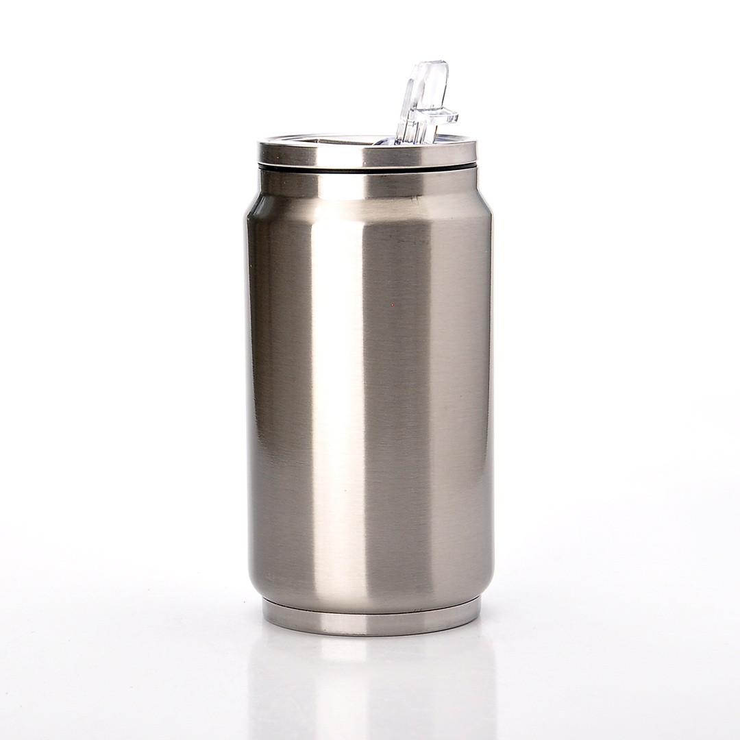 Термос банка Cola металева для сублімації 250 мл срібляста, фото 1