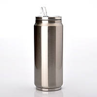Термос банка Cola металева для сублімації 350 мл срібляста