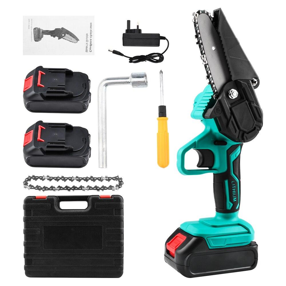 Акумуляторна ланцюгова мініпила гілкоріз для обрізання дерев Mini Electric Chainsaw Комплект, фото 1
