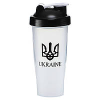 Шейкер для спортивного питания с венчиком Ukraine Zelart Fit 9931 объем 600 мл Clear-Black