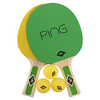 Набор для настольного тенниса Zelart Schildkröt Ping Pong Action 788486 2 ракетки + 3 мяча + чехол