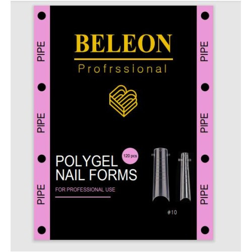 Верхні форми BELEON для нарощування нігтів No10 Pipe 120 шт
