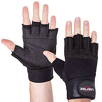 Перчатки для фитнеса и тяжелой атлетики перчатки спортивные Zelart Fit 161099 размер S Black