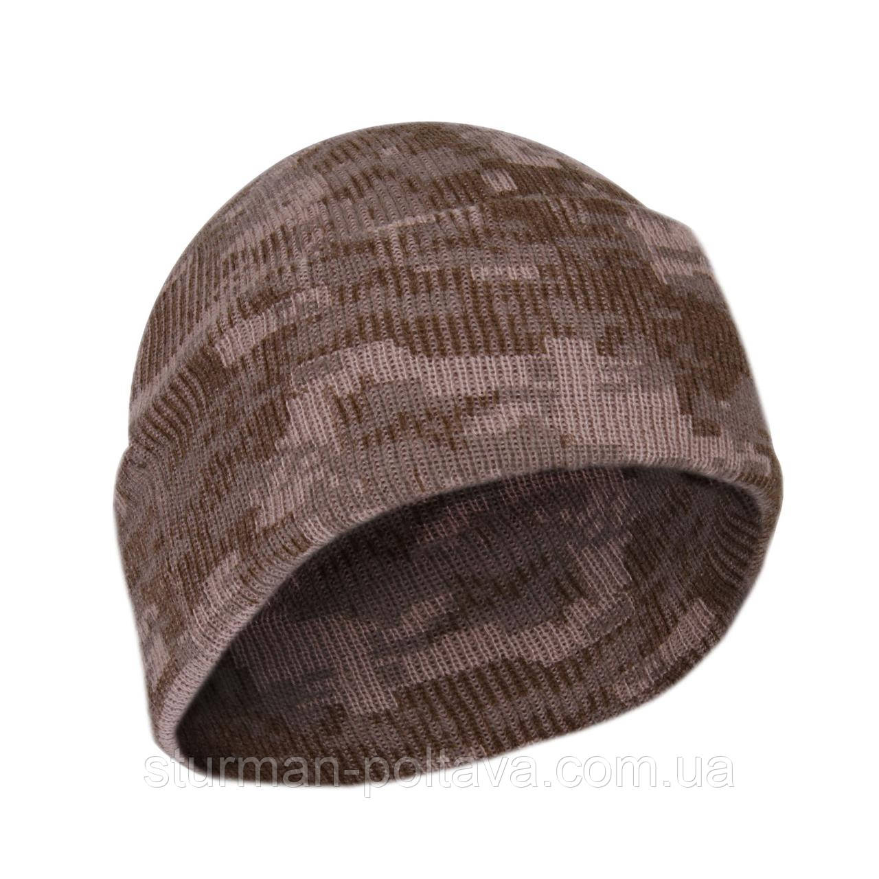 Шапка чоловіча зимова камуфляжна із заворотом Desert Digital Deluxe Camo Watch Cap акрилова Rothco USA