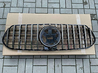Решітка радіатора Mercedes GLE W167 стиль AMG 53 63 (хром смужки)