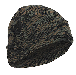 Шапка чоловіча зимова камуфляжна Woodland Digital із закотом акрил Rothco USA