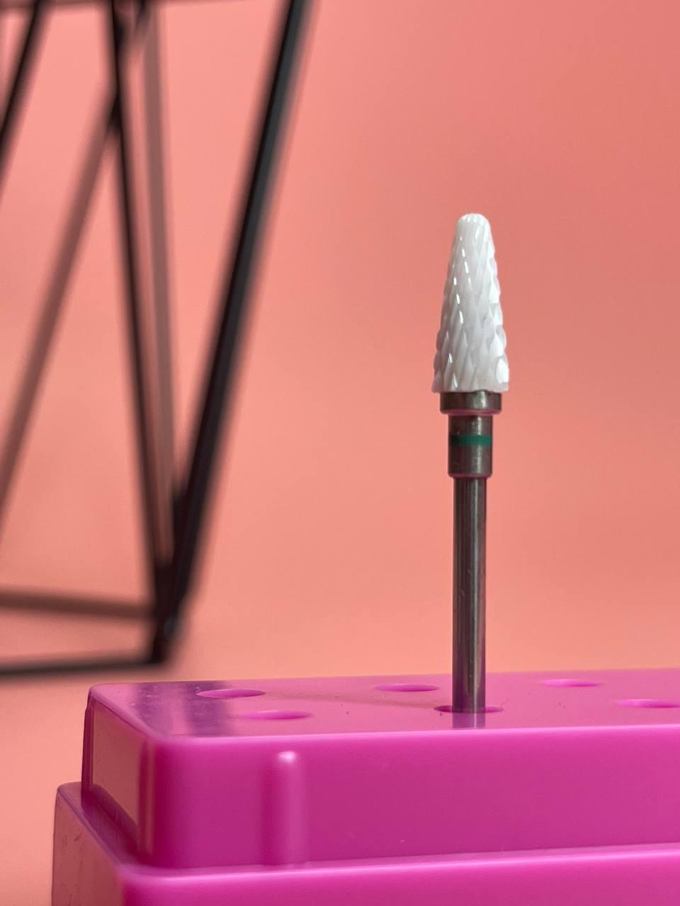 Керамічна фреза для зняття матеріалу, закруглений конус зелений HABIBI, фото 1