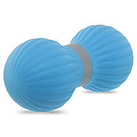 Массажер для спины мяч массажер кинезиологический DuoBall Roller Zelart Fit 9673 Blue