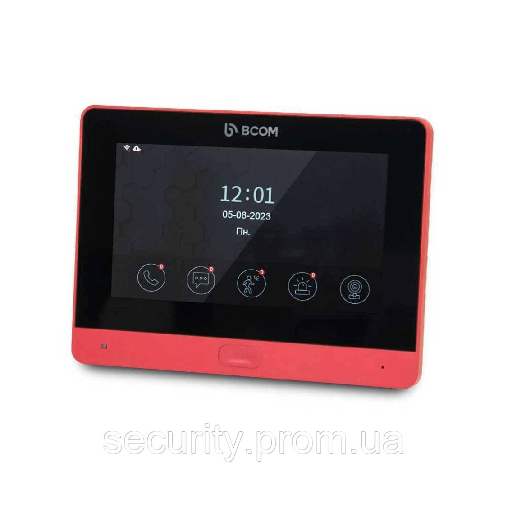 Wi-Fi відеодомофон BCOM BD-760FHD/T Red з підтримкою Tuya Smart з детектором руху і записом відео