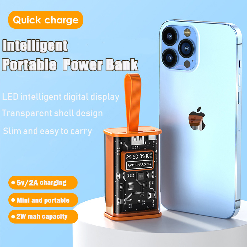 Повербанк Power Bank Cyberpunk 50000mAh Жовтогарячий, Зовнішній акумулятор на 50000mAh