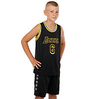 Форма баскетбольная подростковая Zelart NBA Games Lakers James 9967 M рост 130-140 см Black