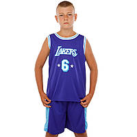 Форма баскетбольная подростковая Zelart NBA Games Lakers 9970 M рост 130-140 см Purple-Blue