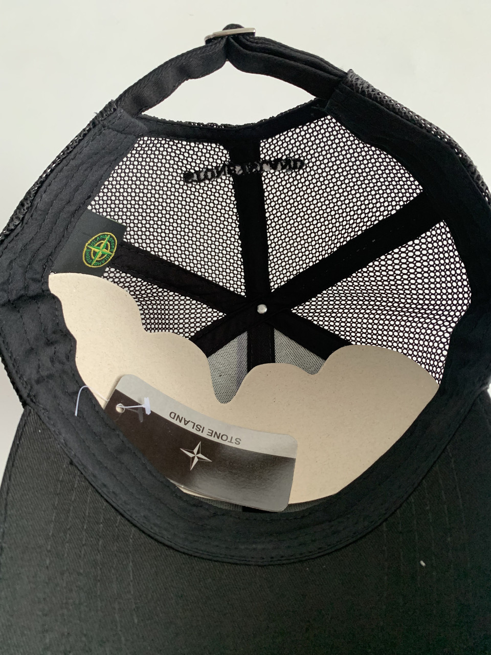Купить Бейболка Stone Island чорна кепка з сіткою квадратний логотип ...