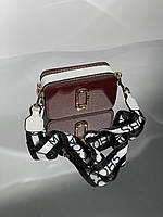 Красная женская сумка через плечо Marc Jacobs Snapshot, модная женская сумка Марк Якобс, кожаная женская сумка