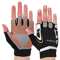 Перчатки для фитнеса перчатки спортивные SP-Sport Fit 307 размер L Black-Grey-Orange