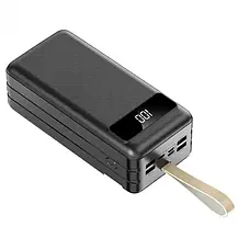 Потужний Повербанк Power Bank 80000-t161 з індикатором і ліхтариком, Зовнішній акумулятор на 80000 mAh Чорний, фото 4