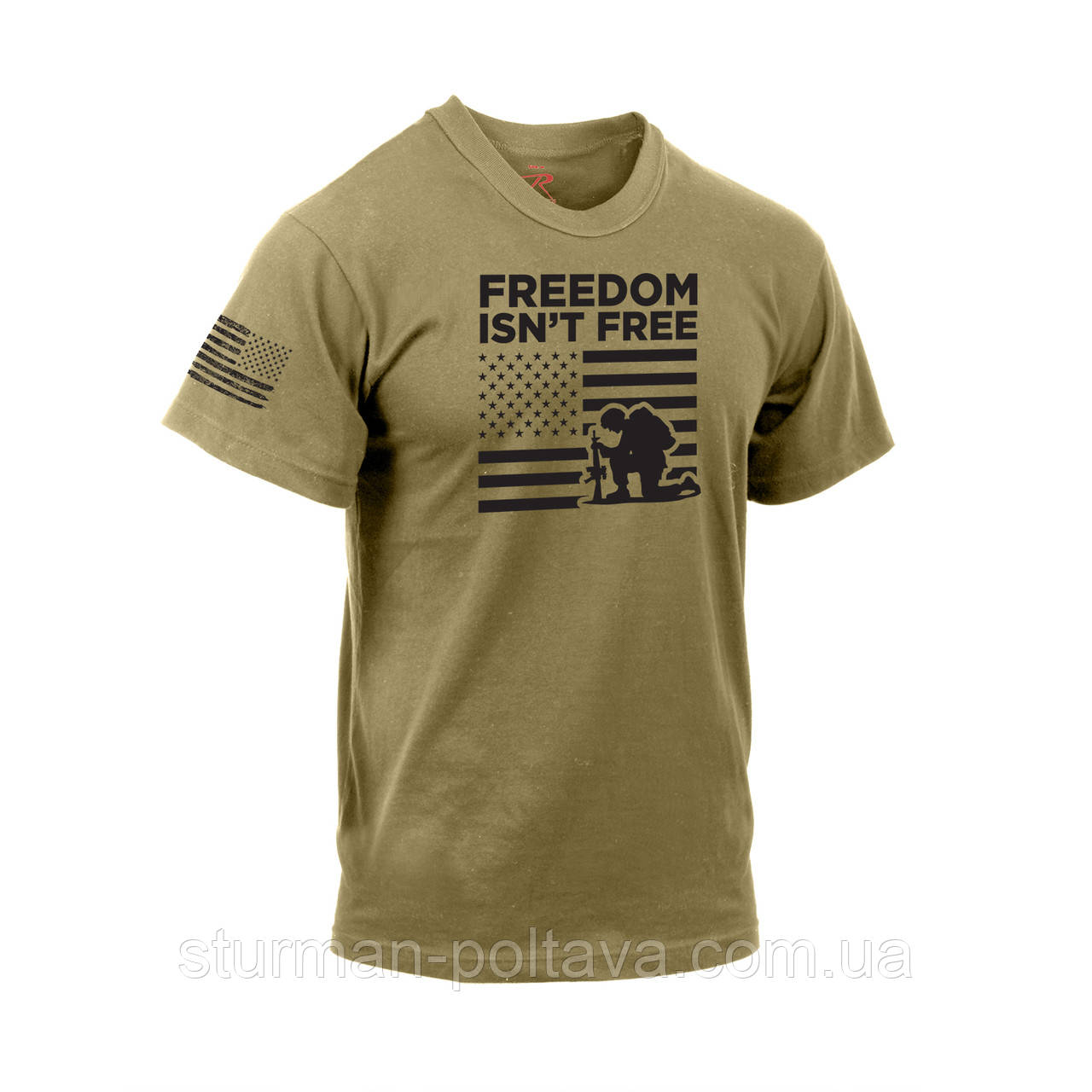 Футболка чоловіча патріотична "Freedom Isn't Free" - Свобода не безкоштовна колір койот Rothco США, фото 1