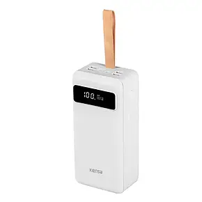Повербанк Power Bank 80000-t161 з індикатором і ліхтариком Білий, Зовнішній акумулятор на 80000 mAh, фото 3