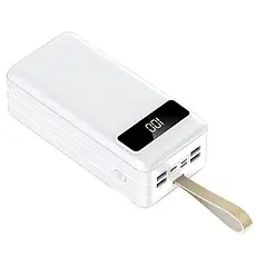 Повербанк Power Bank 80000-t161 з індикатором і ліхтариком Білий, Зовнішній акумулятор на 80000 mAh, фото 4