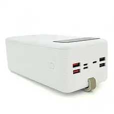 Повербанк Power Bank 80000-t161 з індикатором і ліхтариком Білий, Зовнішній акумулятор на 80000 mAh, фото 5
