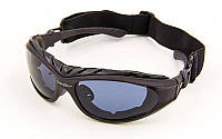 Очки спортивные защитные тактические очки с уплотнителем Oakley Heroe 8006 Black