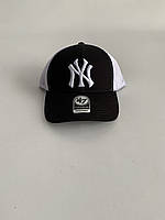 Бейболка 47 brand NEW YORK YANKEES з білою сіткою one size чорна (0364)