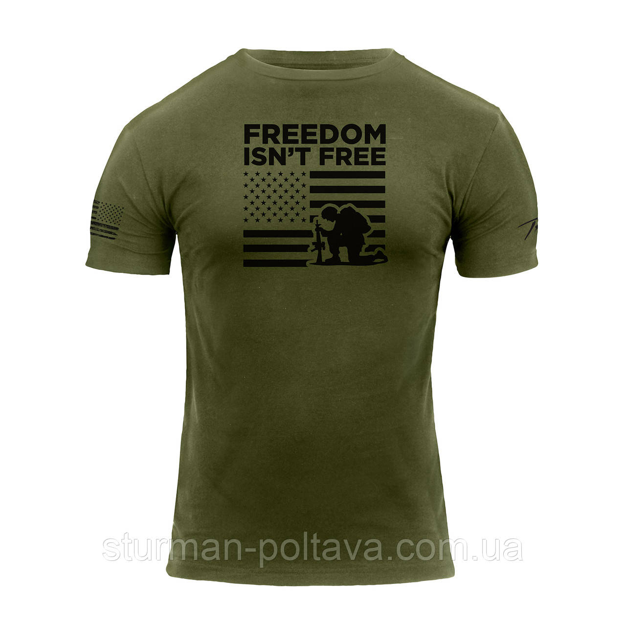 Футболка чоловіча патріотична "Freedom Isn't Free" - Свобода не безкоштовна оліва Rothco США