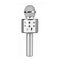 Мікрофон - караоке 2 в 1 W 858 (Безпровідний мікрофон) (Silver)
