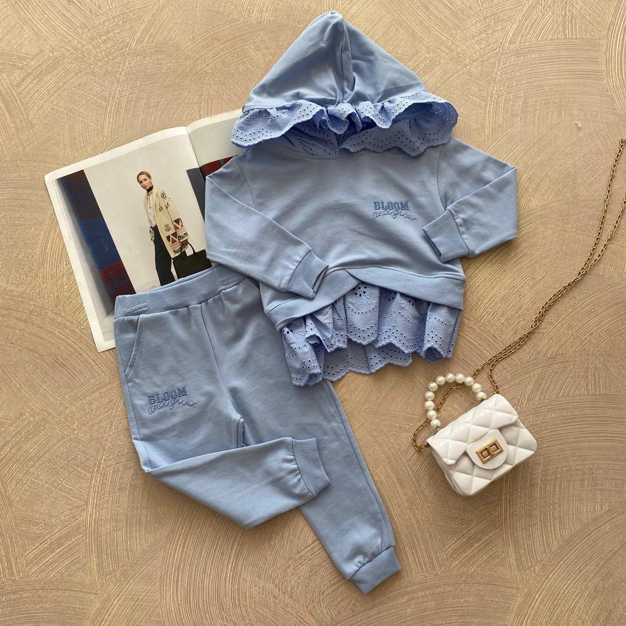 Стильний костюм для дівчинки "Bloom" Блакитний 3224 169, PICOLA, Голубой, Для девочек, Весна Осень, 5 лет, фото 1