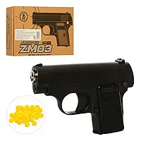 Детский игрушечный пневматический пистолет CYMA ZM03 на пульках, металл + пластик