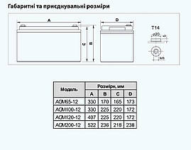 Батарея акумуляторна AGM200-12 ”ARUNA”, фото 2