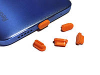 Заглушка Type C от пыли, силиконовая 1 шт, Оранжевая