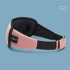 Маска для сну дихаюча комфорт 3D Breath Рожева + Беруші, фото 8