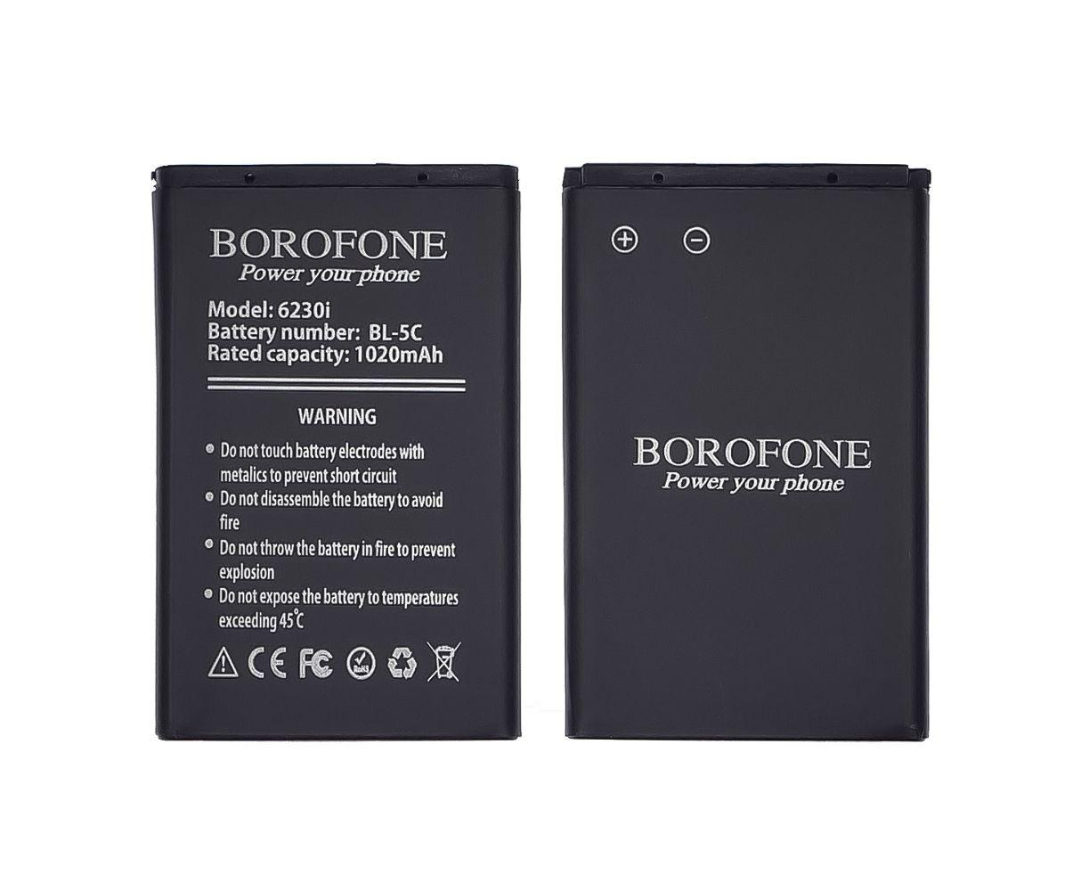 Акумулятор (АКБ) Borofone BL-5C для Nokia 2300/ 3100/ 5030/ 6230/ 6600/ 6630/ C1-00/ E50/ N70/ X2-01