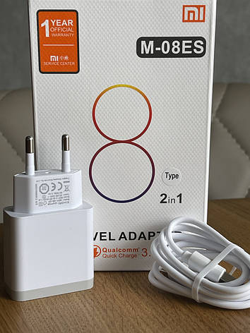 Швидка зарядка для Xiaomi MDY-08-EI Quick Charge 18W 3.0 Блок + кабель Type C, фото 1