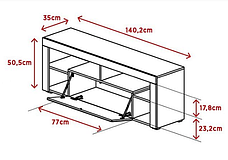 Тумба тв Hestia HS140 Accord, колір дуб вотан/ спил дерева медовий MDF, фото 3