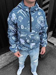 Анорак куртка чоловіча біла весна-осінь котоновий з капюшоном Entrada