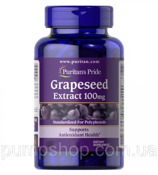 Екстракт виноградних кісточок Puritan's Pride Grapeseed Extract 100 мг 50 капс.