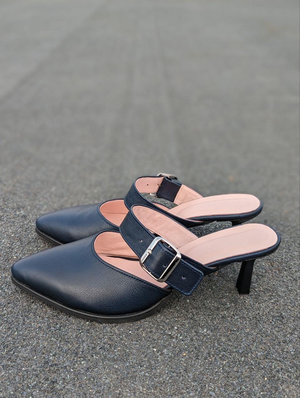 STTOPA Розміри 36-44. Мюлі великих розмірів шкіряні. Каблук 6,5 см. 127-3644-65 Чорні, фото 1