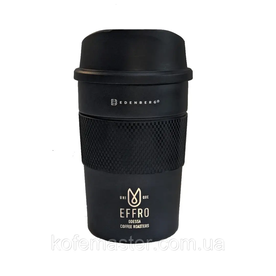 Термокухоль EFFRO вакуумний з неіржавкої сталі 350 мл для кави та чаю Чорний