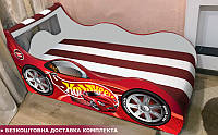 Кровать машина Хот Вилс Hipe Drive комплект, детская кровать авто со встроенным матрасом Спорт